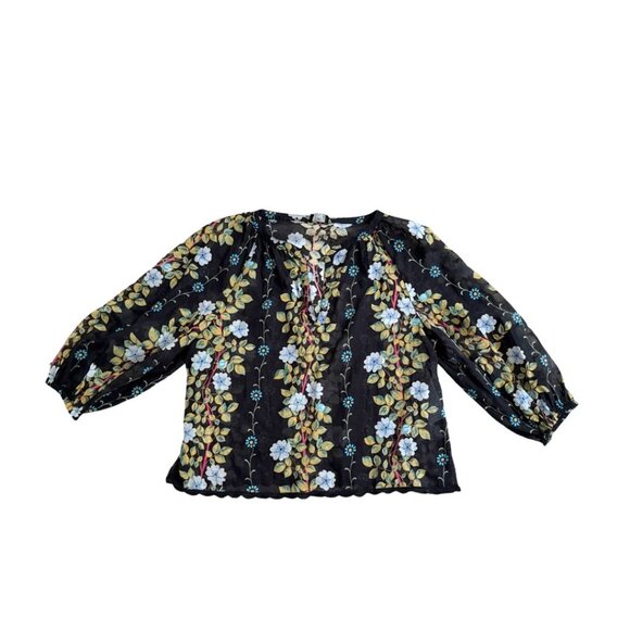 Etro black floral print blouse size 38 - Picture 2 of 8